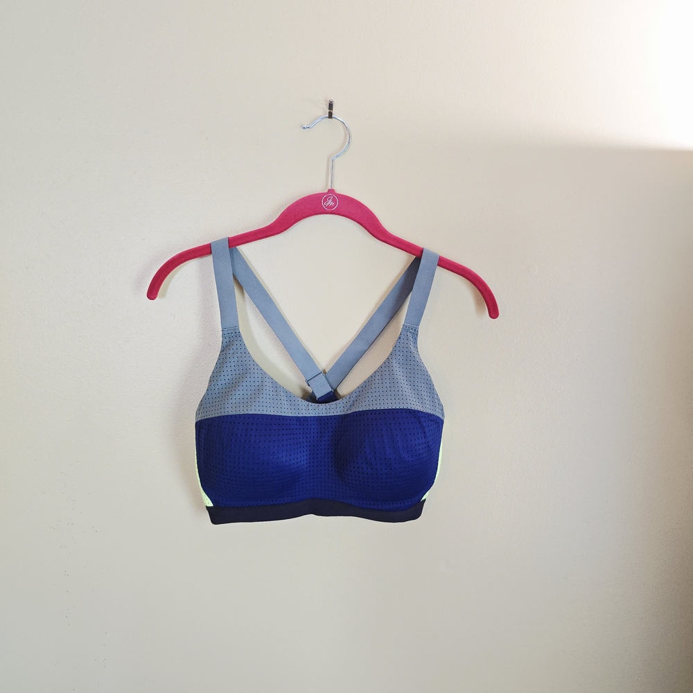 Blue and Gray Sports Bra